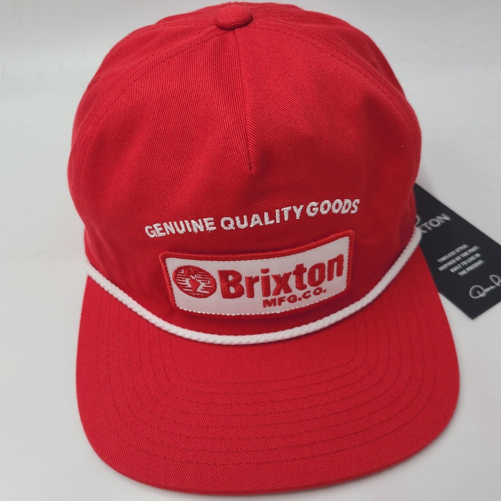 Brixton Hat Snapback Red White Patch Rope Genuine Quality Goods Skate Surf Men